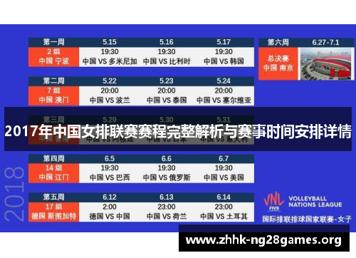2017年中国女排联赛赛程完整解析与赛事时间安排详情