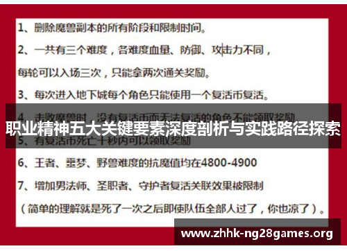 职业精神五大关键要素深度剖析与实践路径探索 职业精神五大关键要素深度剖析与实践路径探索